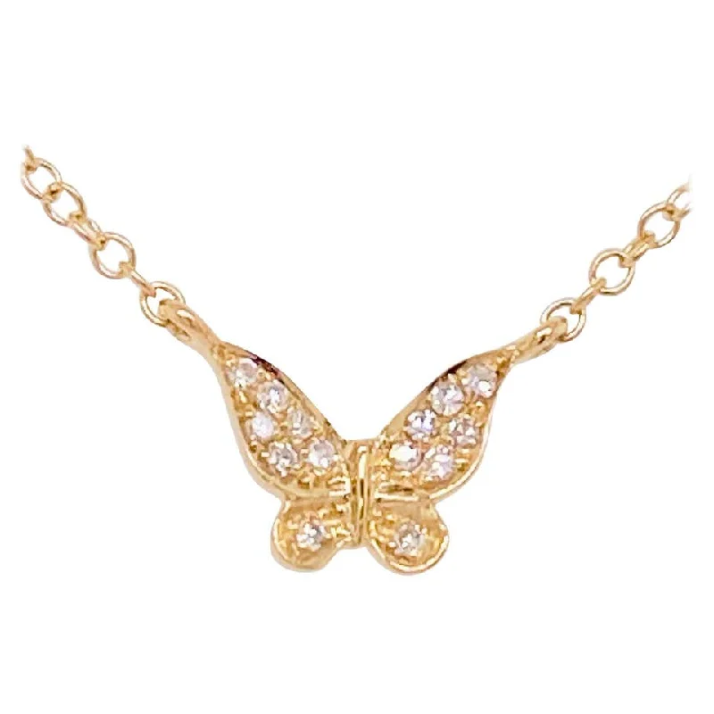 Pave Diamond Butterfly Necklace