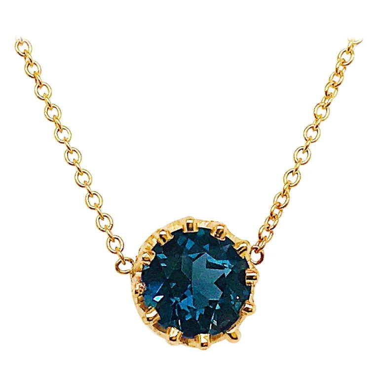 London Blue Topaz Crown Necklace