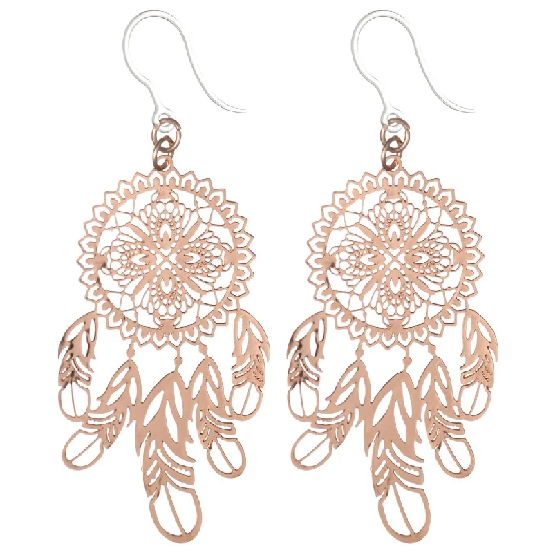 Dream Catcher Dangles Hypoallergenic Earrings for Sensitive Ears Made with Plastic Posts