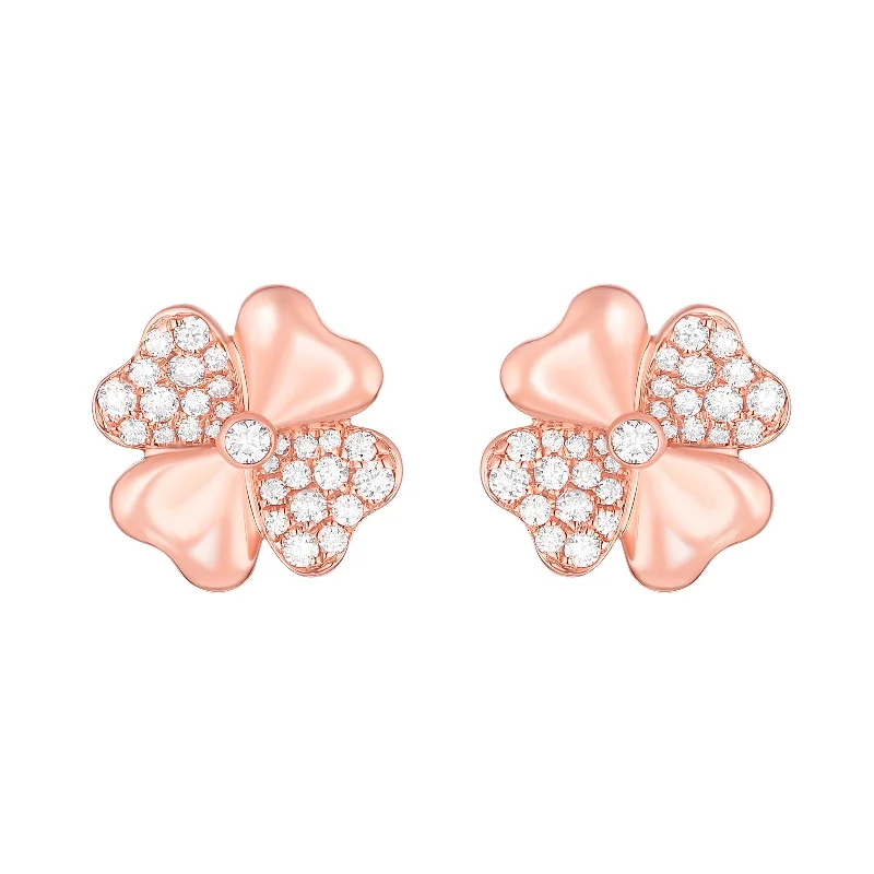 Diamond Flower Earrings