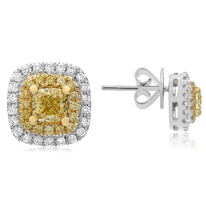 Yellow Diamond Stud Earrings