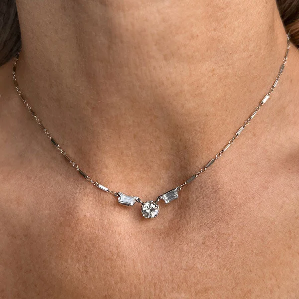 Estate Diamond & Trapezoid Necklace