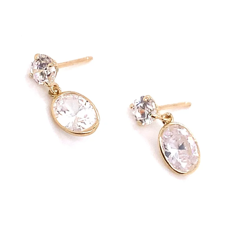 Oval Drop 9ct Earring