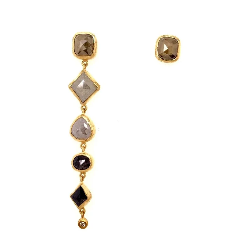 24K Rose Cut Diamond Earrings