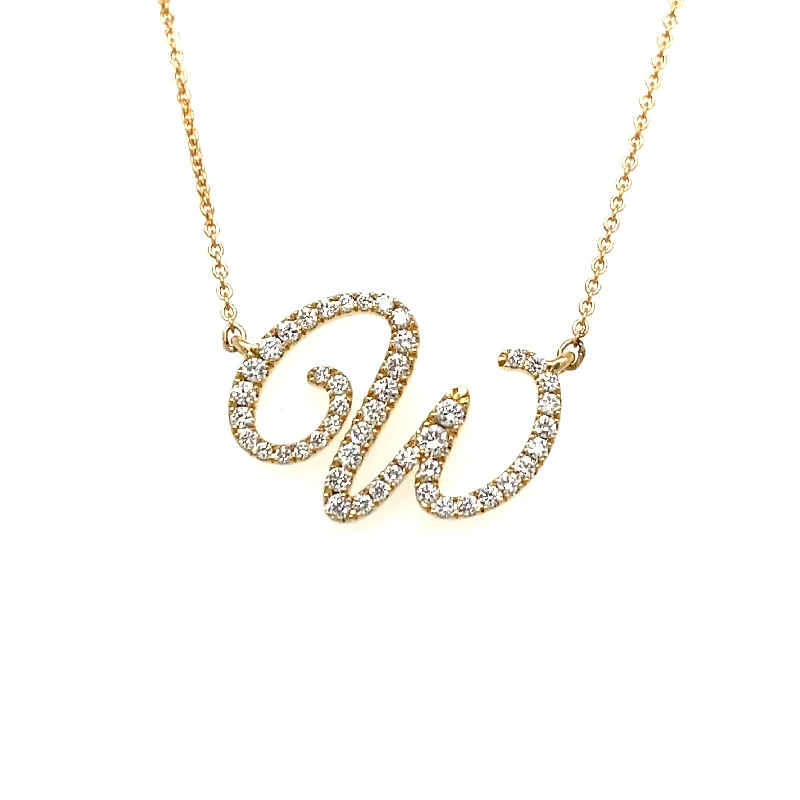 Lisa Nik "W" Initial Necklace