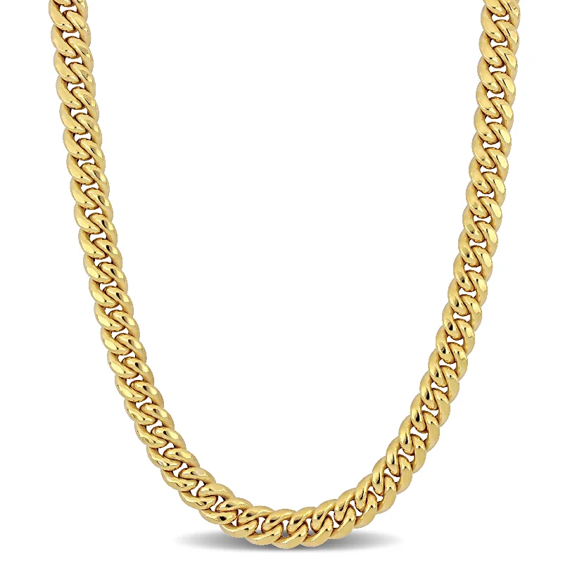 Mimi & Max 8.8mm Curb Link Chain Necklace in 10k Yellow Gold, 24 in