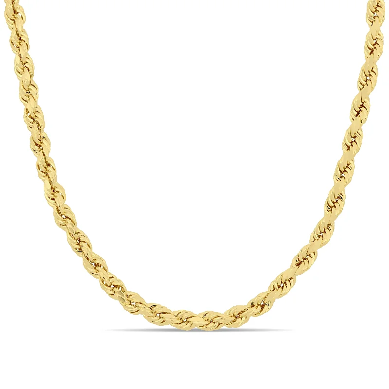 Mimi & Max 16 Inch Rope Chain Necklace in 10k Yellow Gold (4mm)