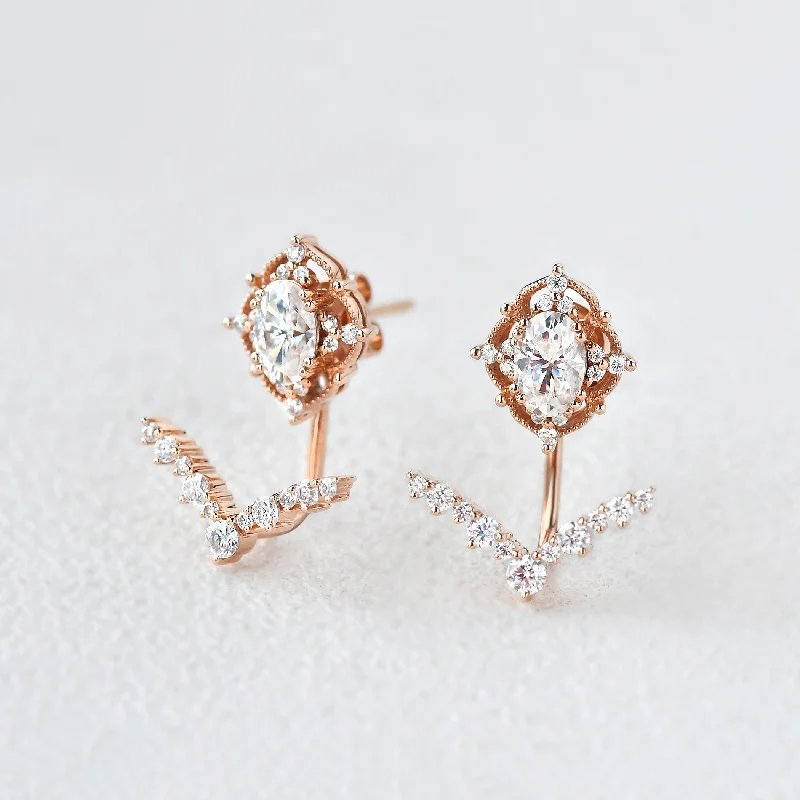 Felicegals Moissanite Signature Vintage Earrings