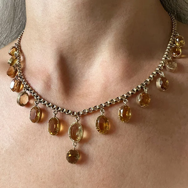 Victorian Citrine Drop Necklace