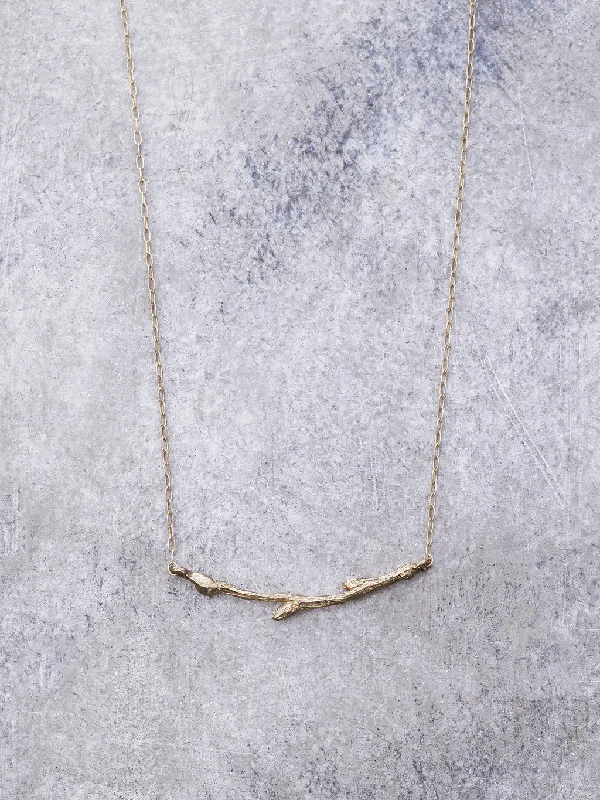 Gold Twig Necklace - Small