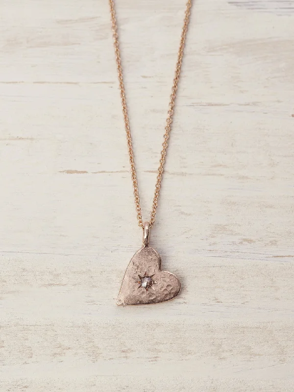 Shooting Star Diamond Heart Necklace