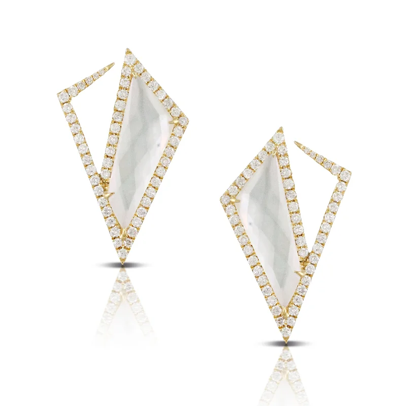 Mother of Pearl and Diamond Earrings