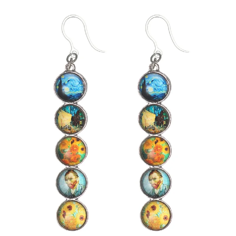 Van Gogh Artwork Dangles Hypoallergenic Earrings for Sensitive Ears Made with Plastic Posts