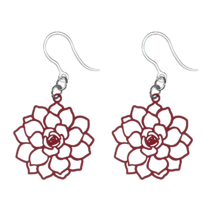 Filigree Rose Dangles Hypoallergenic Earrings for Sensitive Ears Made with Plastic Posts