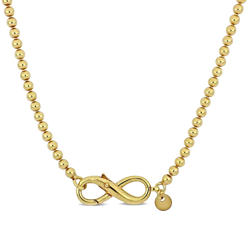 Mimi & Max Infinity Bead Link Necklace in Yellow Sterling Silver - 18 in