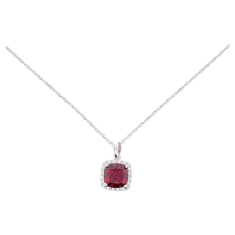 January Garnet & Diamond Necklace