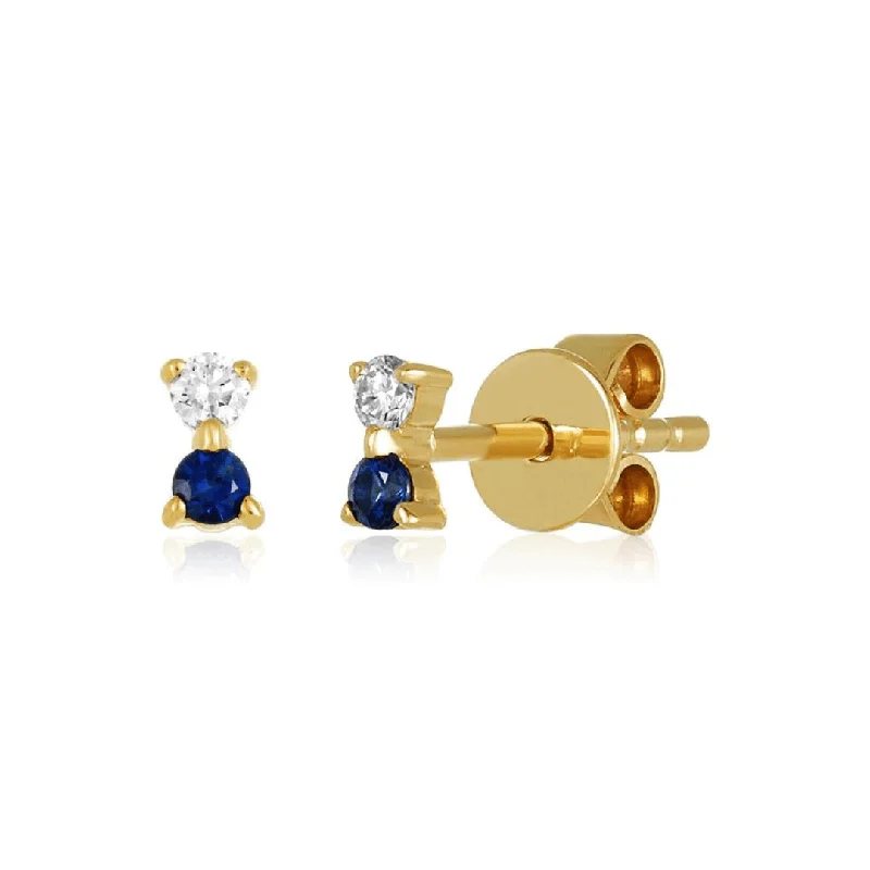 Gemstone & Diamond Duo Stud