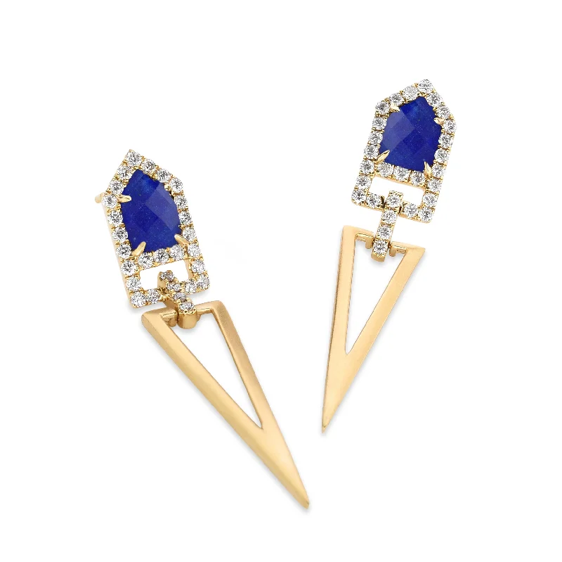 Lapis and Diamond Earrings