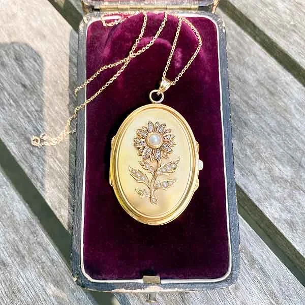 Victorian Pearl & Diamond Locket