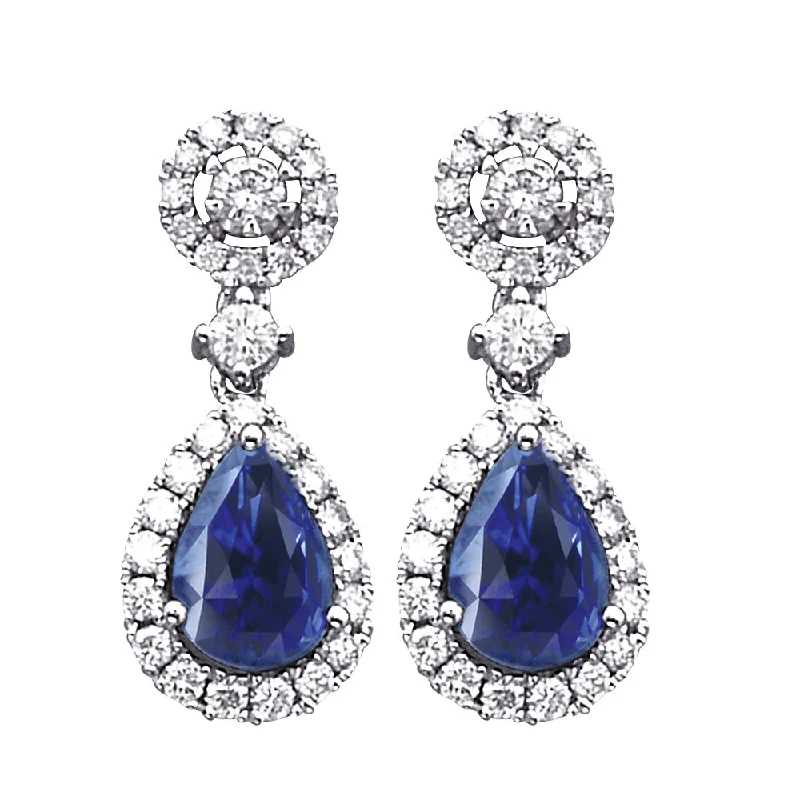 Sapphire and Diamond Drop Earrings