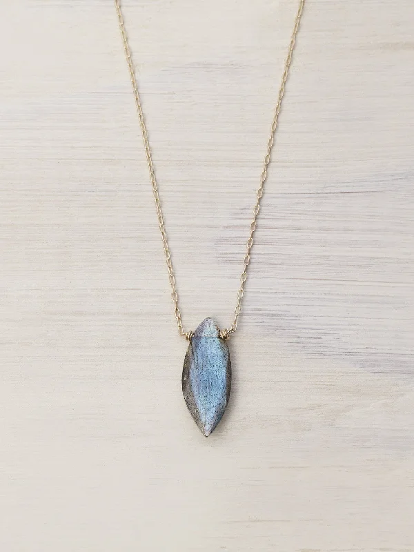 Labradorite Marquis Gem Necklace