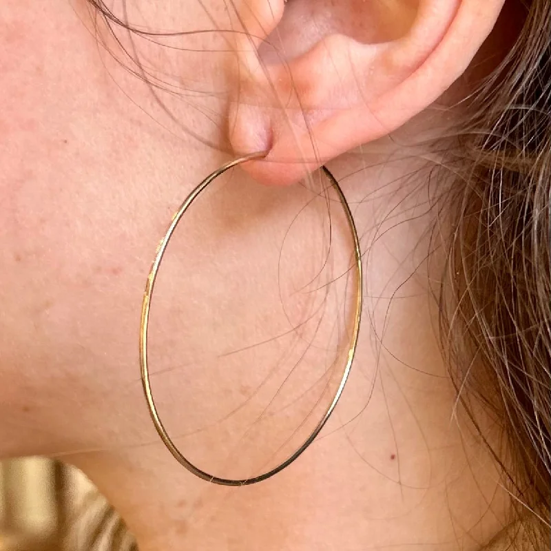 Large Round Wire Hoop Earrings