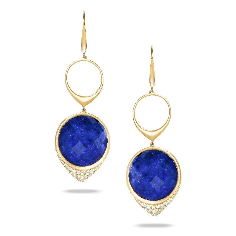 Lapis and Diamond Earrings