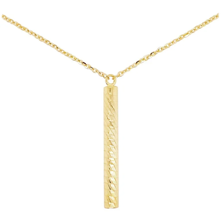 Gold Bar Pendant Necklace in 14K Yellow Gold