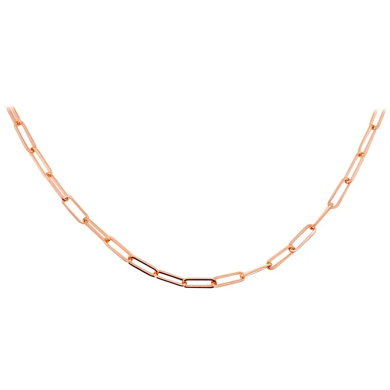 2.1mm Rose Gold Paperclip Chain