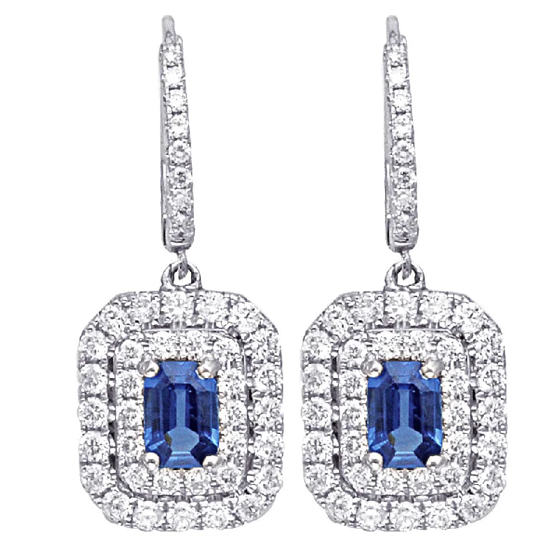 Sapphire and Diamond Drop Earrings