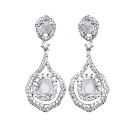 Sliced Diamond Drop Earrings