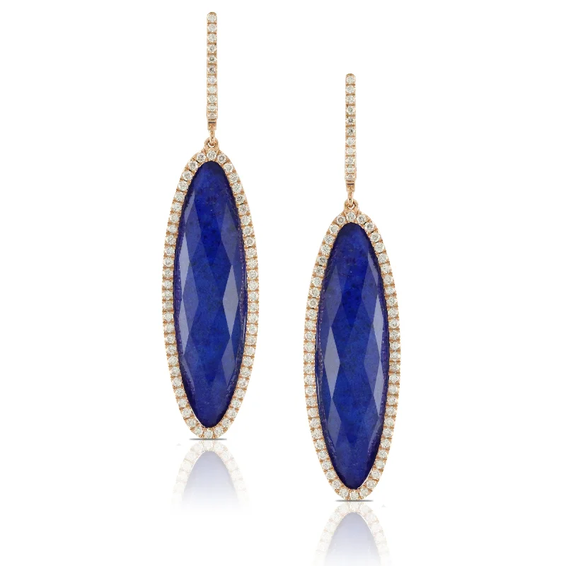 Lapis and Diamond Earrings