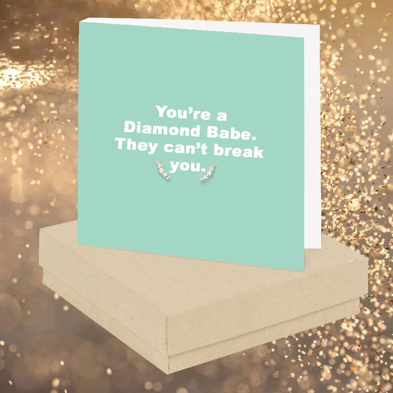 You're A Diamond Quote Earring Card