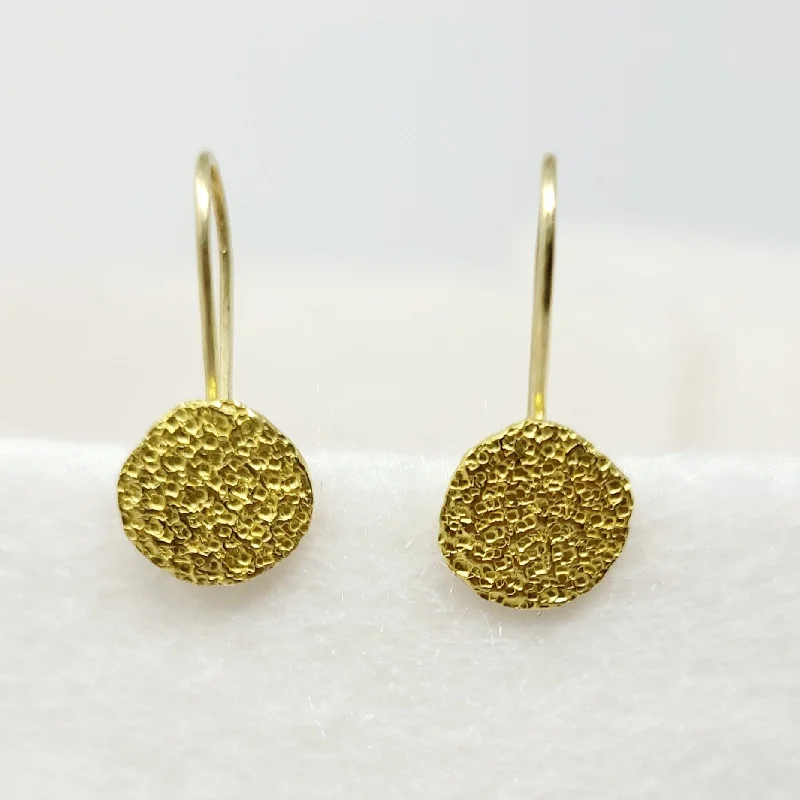 Gold Silk Disc Earrings