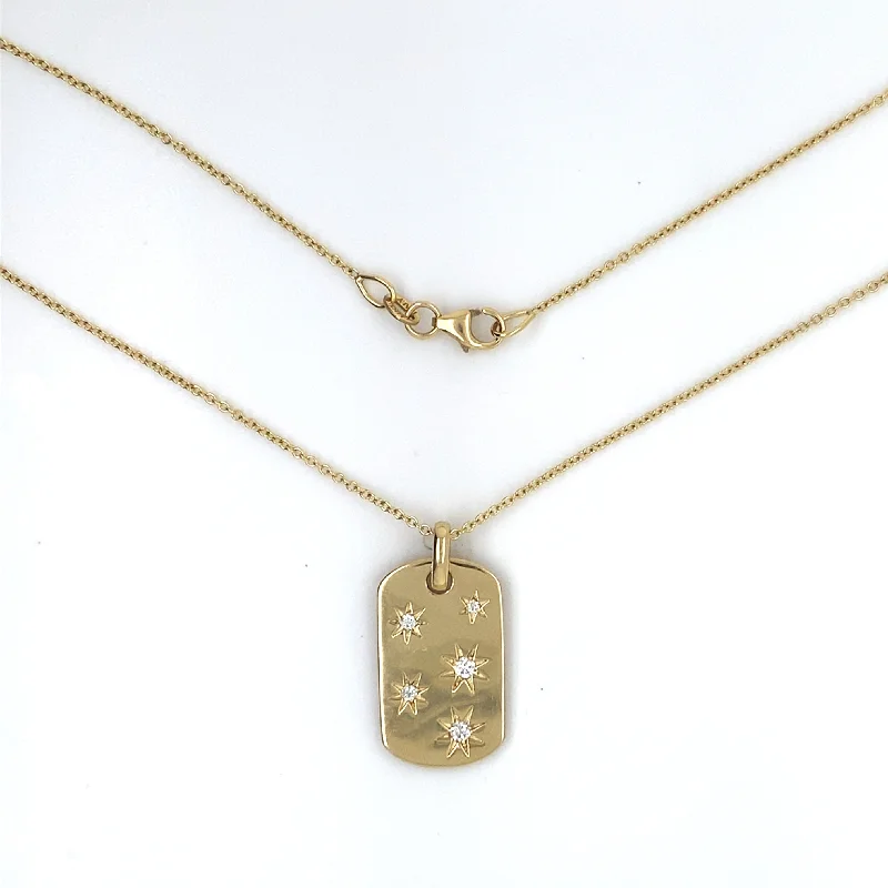 14k Star Dog Tag on 18" Cable Chain