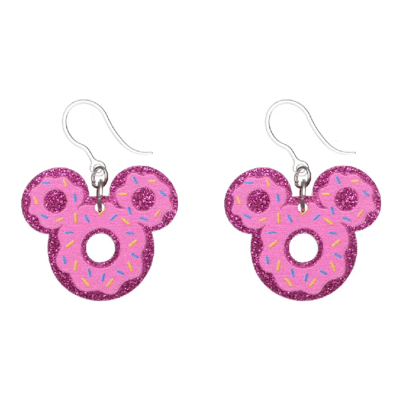 Sprinkle Donut Mouse Dangles Hypoallergenic Earrings for Sensitive Ears Made with Plastic Posts