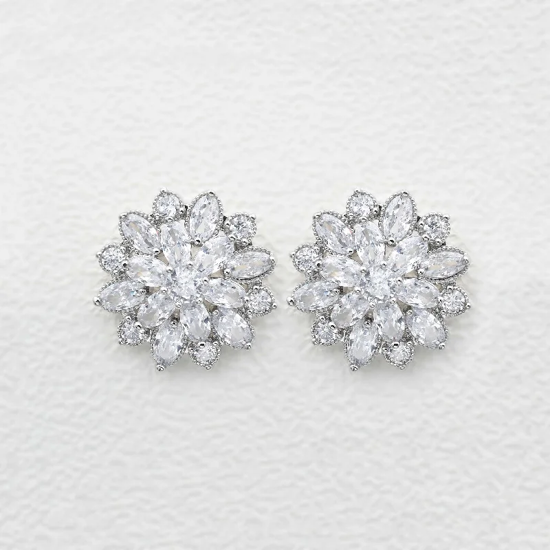 Stimulated Diamond Floral Inspired Earrings