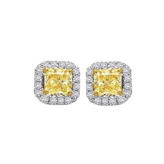 Yellow Diamond Stud Earrings