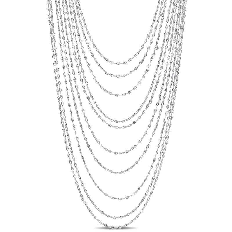 Mimi & Max Multi-Strand Chain Necklace in Sterling Silver - 18 in