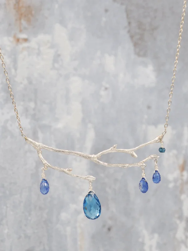 Enchanted London Blue Topaz and Kyanite Fairy Branch Necklace