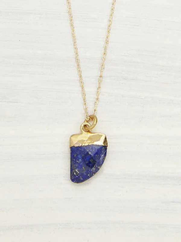 Bohemian Lapis Horn Necklace