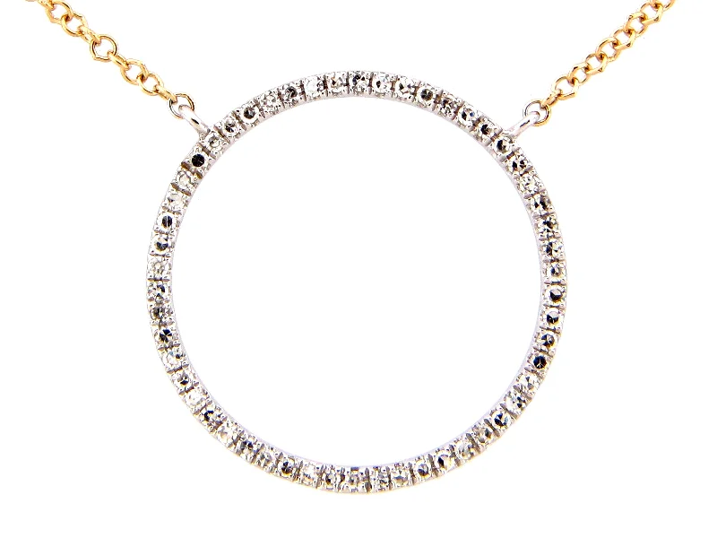 Lady's White 14 Karat Necklace Length 18 0.16tw Round Diamonds