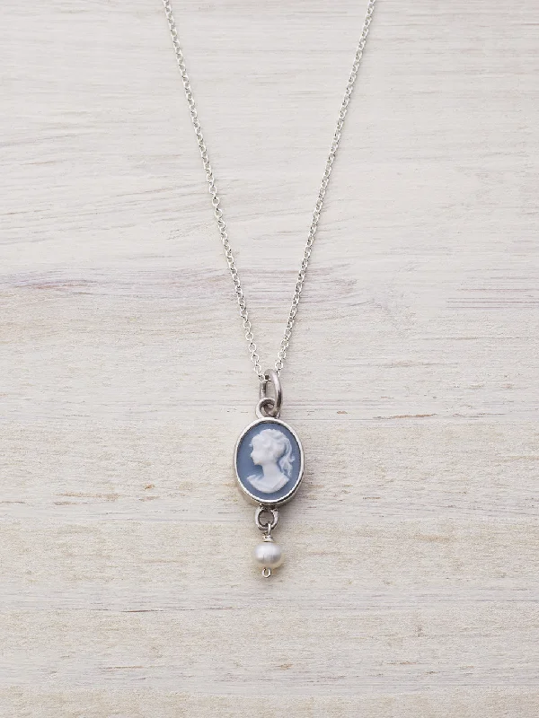 Freshwater Pearl Cameo Necklace