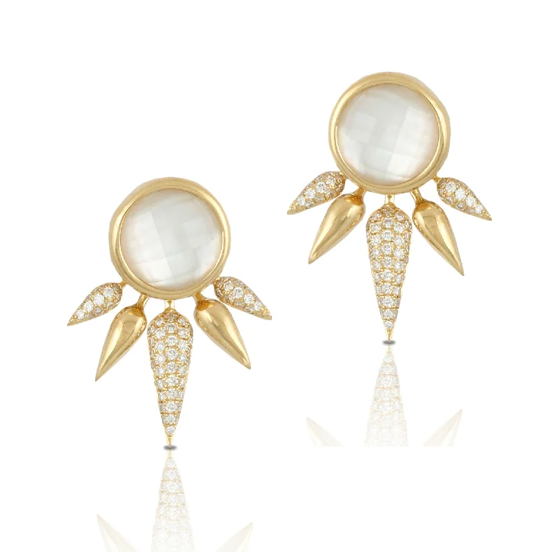 Mother of Pearl and Diamond Earrings