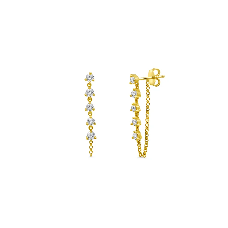 Prong Set Diamond Chain Stud