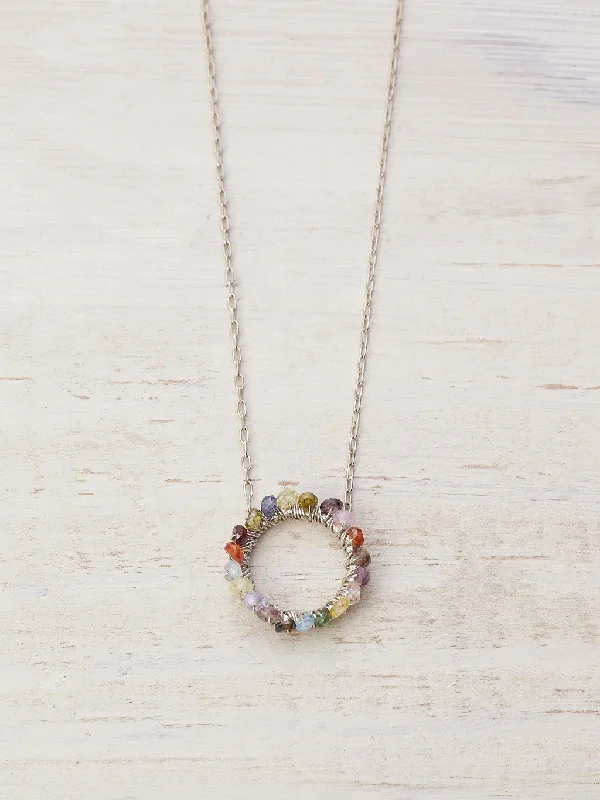 Karma Circle Necklace - Mixed Gems