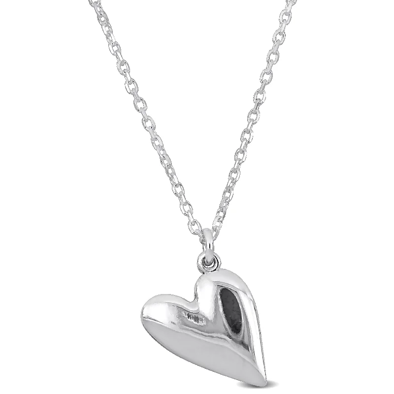 Mimi & Max Heart Charm Necklace in Sterling Silver - 16.5+1 in.