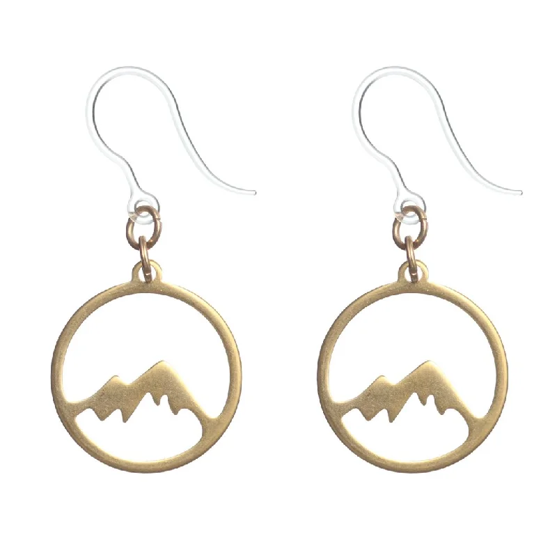 Metallic Mountain Dangles Hypoallergenic Earrings for Sensitive Ears Made with Plastic Posts