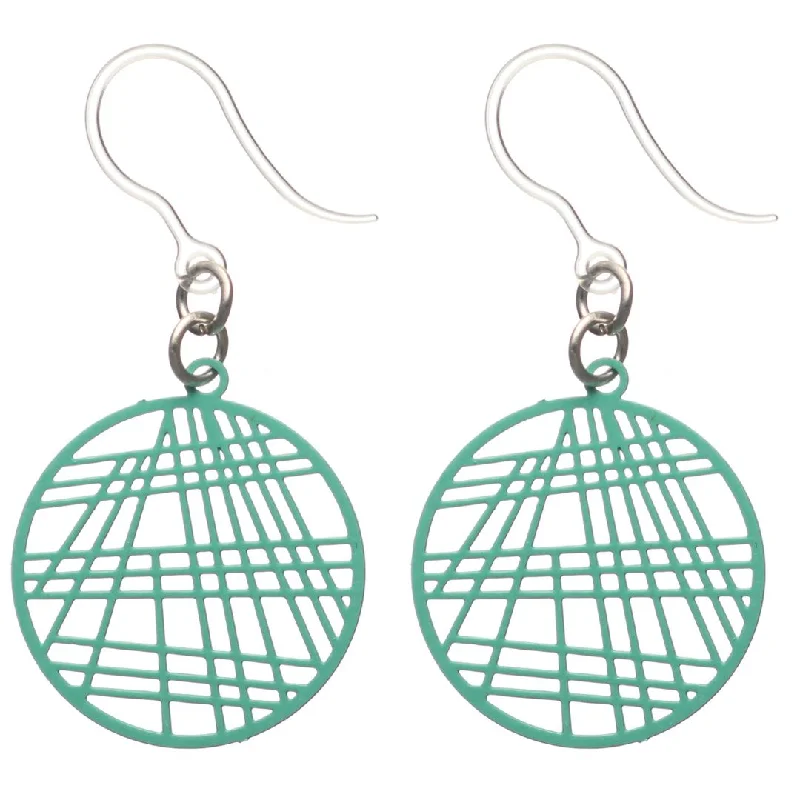 Geometric Art Dangles Hypoallergenic Earrings for Sensitive Ears Made with Plastic Posts