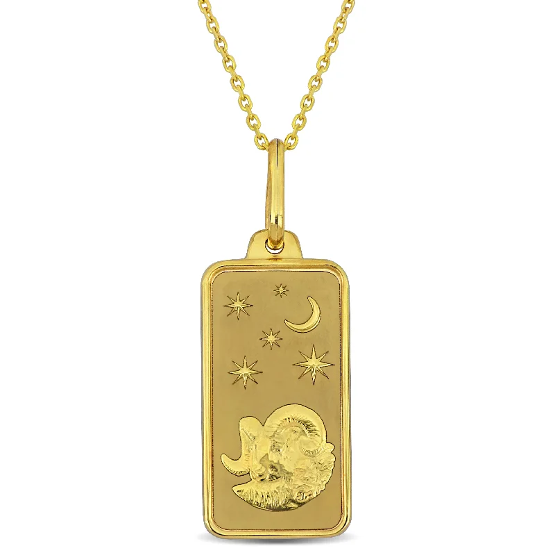 Mimi & Max Aries Horoscope Necklace in 10k Yellow Gold